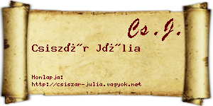 Csiszár Júlia névjegykártya